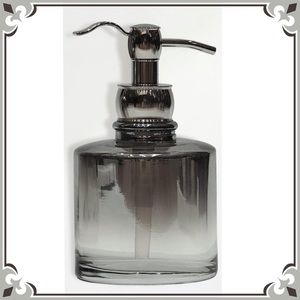 Silver Plated Glass Bathroom Soap Dispenser Vanity Lotion Pump Clear Bottle Gray